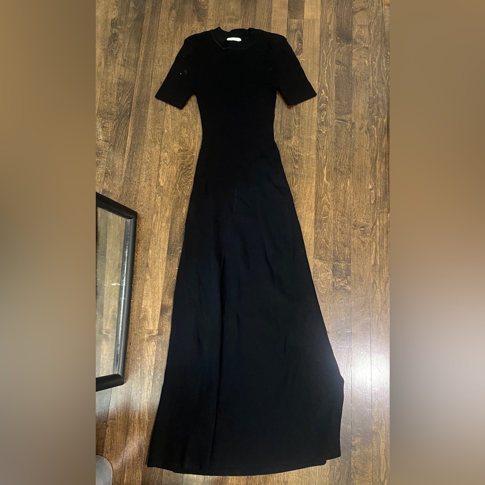 DISSH Black Fitted Long Sleeve Maxi Dress